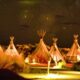 photography of tipi tents