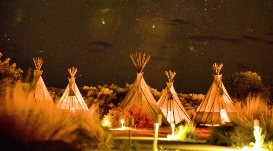 photography of tipi tents