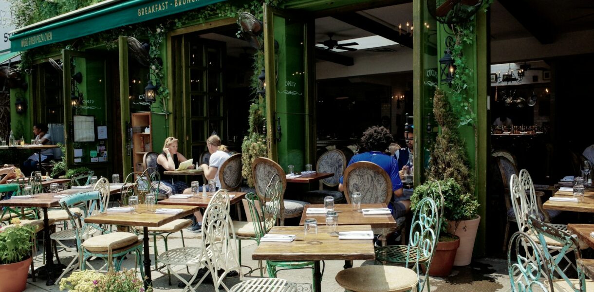 people having meal outside