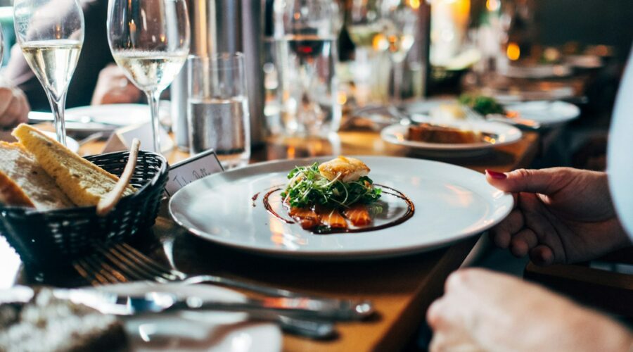 dish on white ceramic plate
