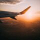 airplane on sky during golden hour