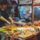 woman cooking street foods