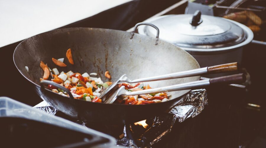 black steel wok