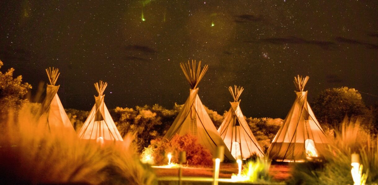 photography of tipi tents