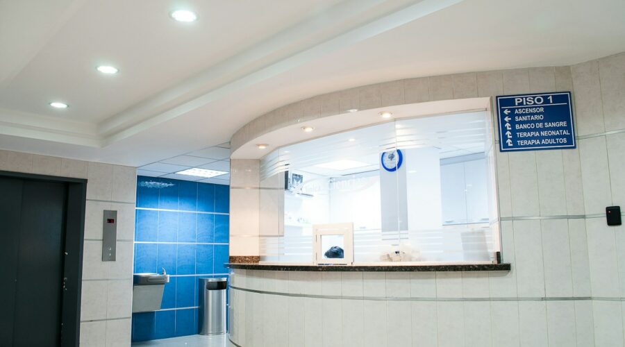 white concrete counter stand